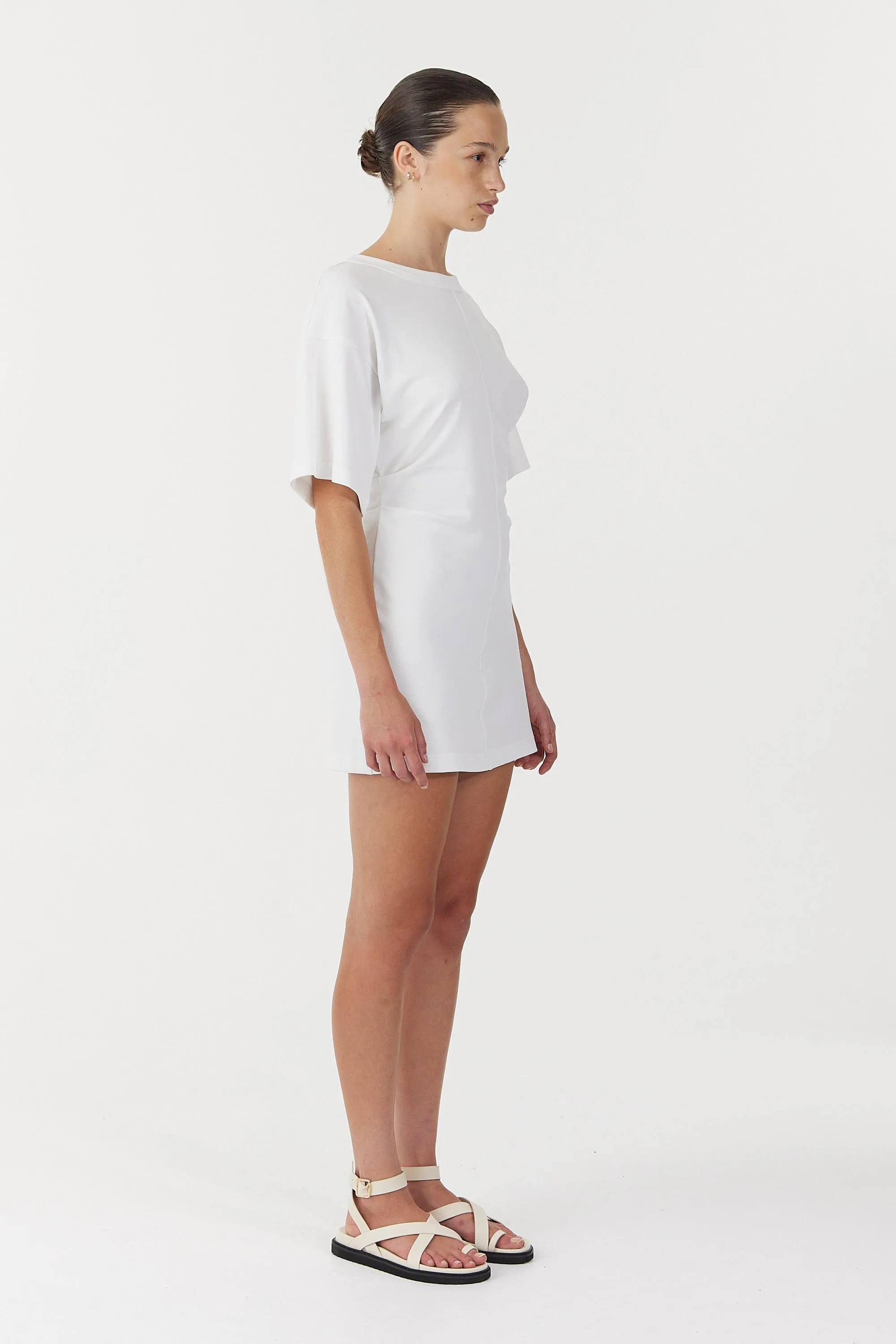 MOMENTUM TEE MINI DRESS | WHITE