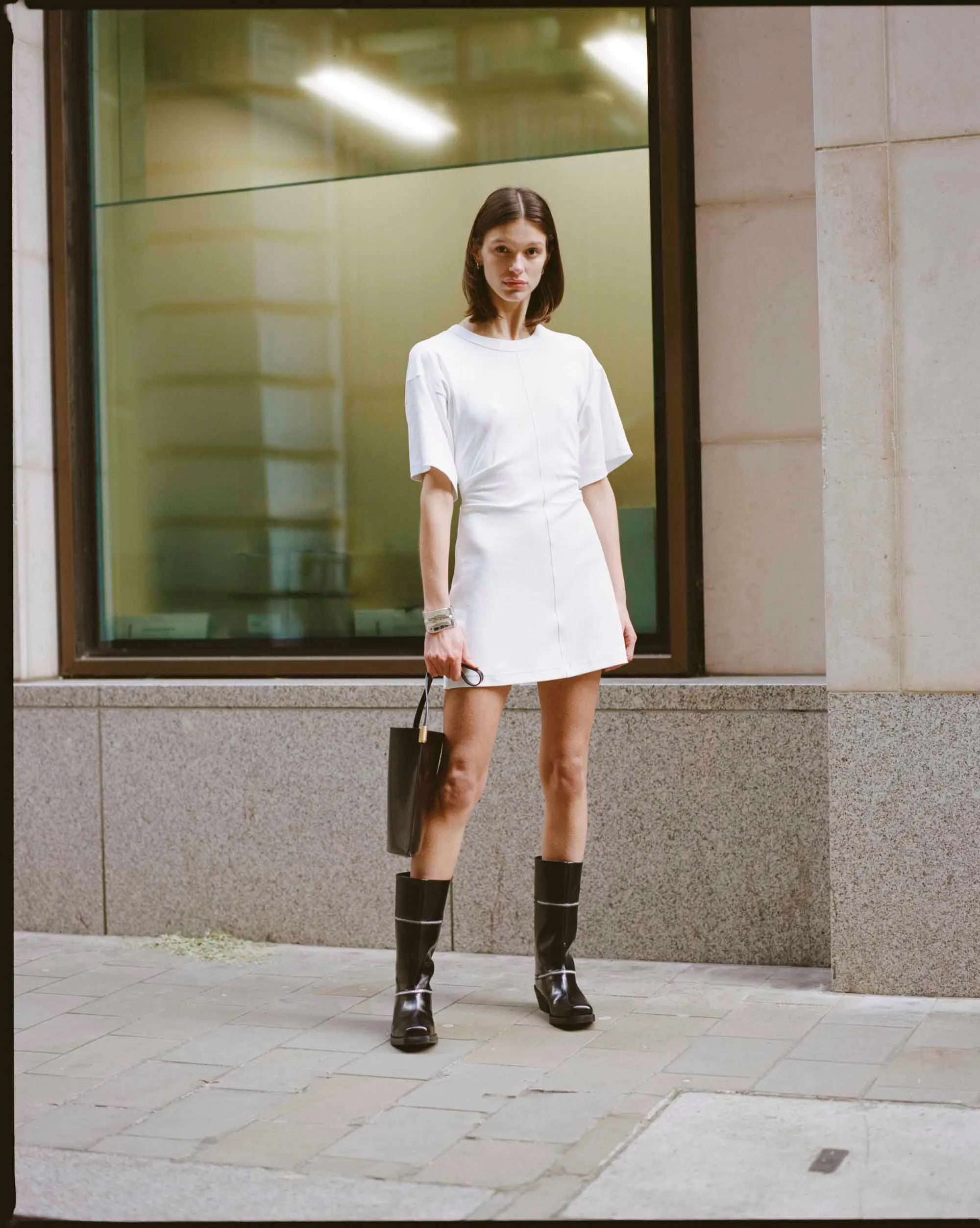 MOMENTUM TEE MINI DRESS | WHITE