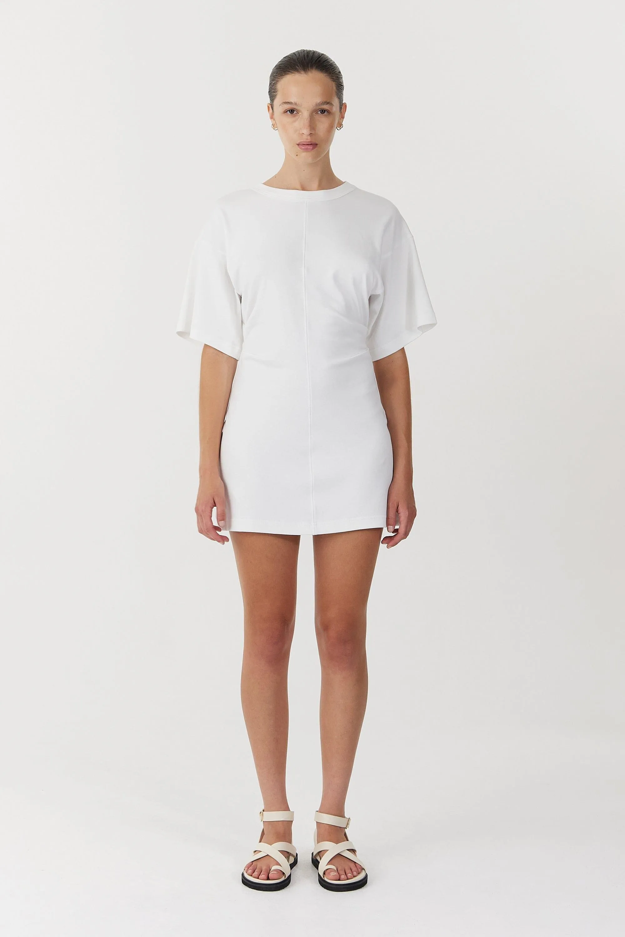 MOMENTUM TEE MINI DRESS | WHITE