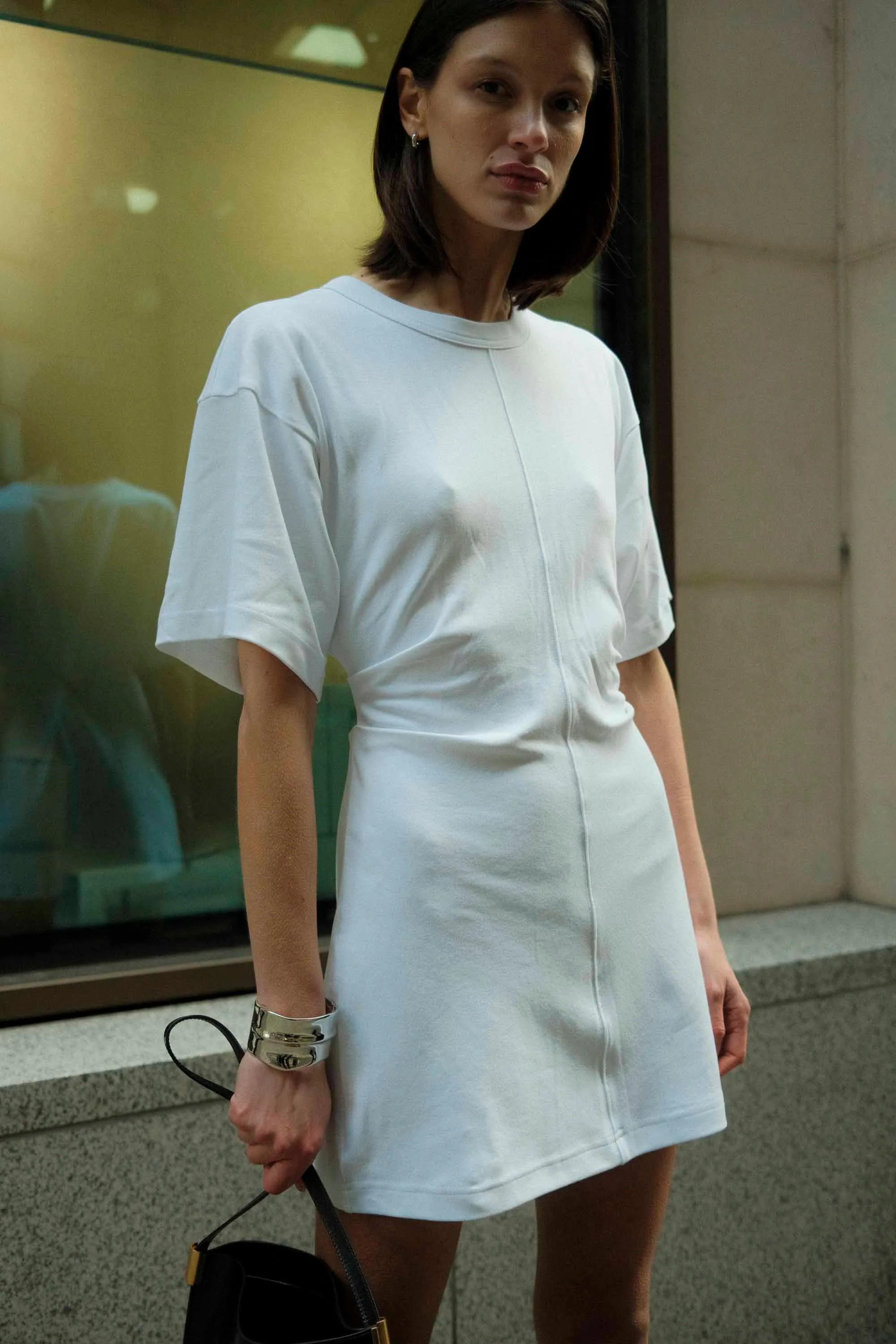 MOMENTUM TEE MINI DRESS | WHITE