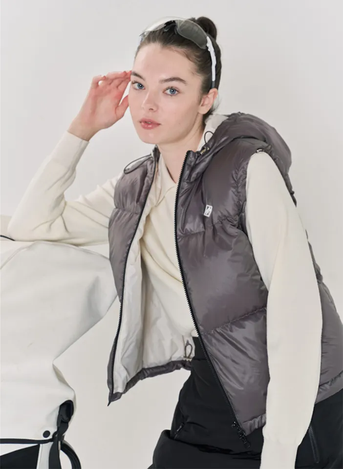 Monday Flow Women's Munple Goose Down Vest - Dark Brown