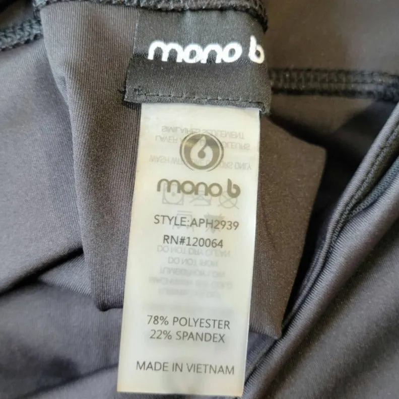 MONO B APH2939 BLACK HIGH RISE BOOTY LIFT YOGA LEGGINGS W/ REFLECTIVE DOT DETAIL