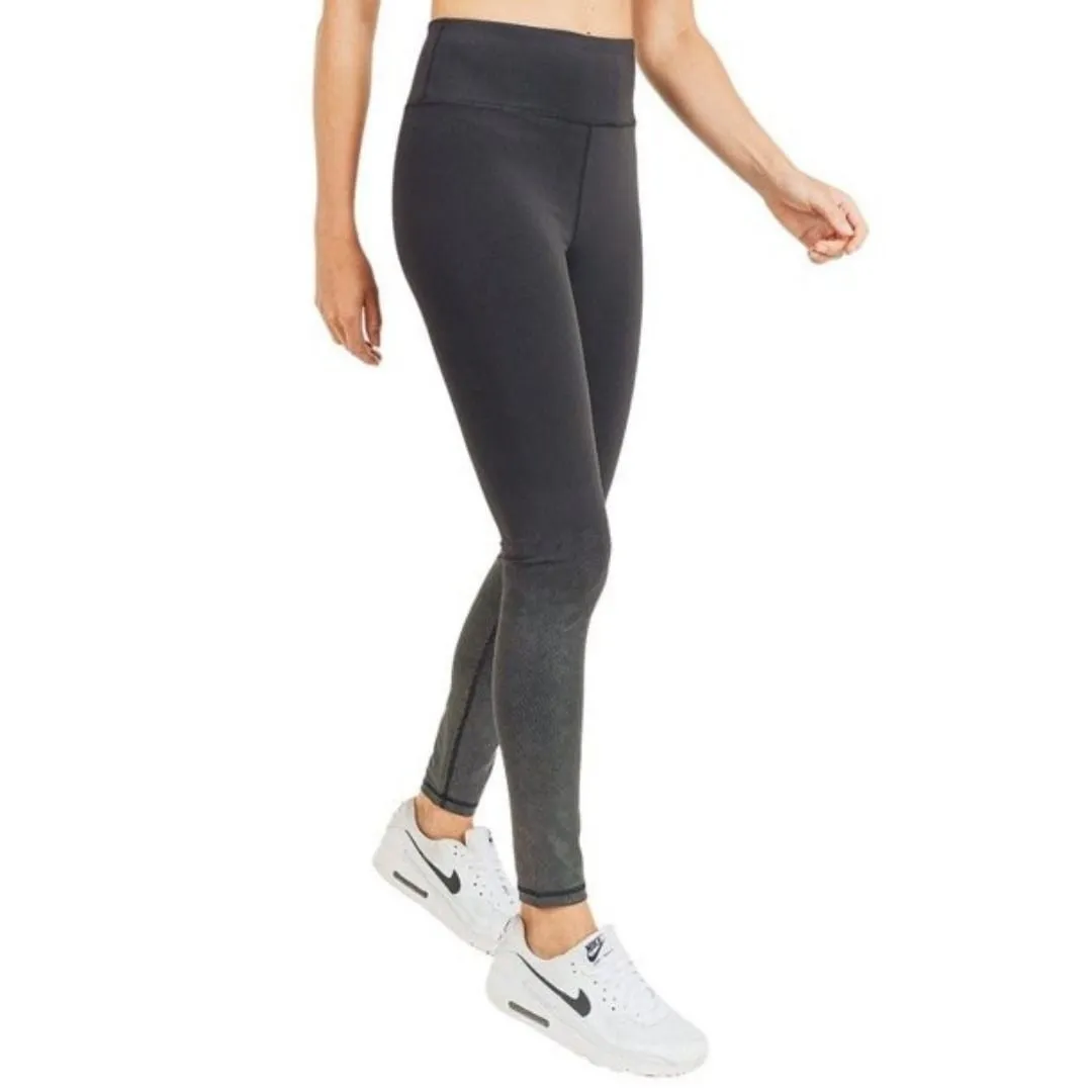 MONO B APH2939 BLACK HIGH RISE BOOTY LIFT YOGA LEGGINGS W/ REFLECTIVE DOT DETAIL