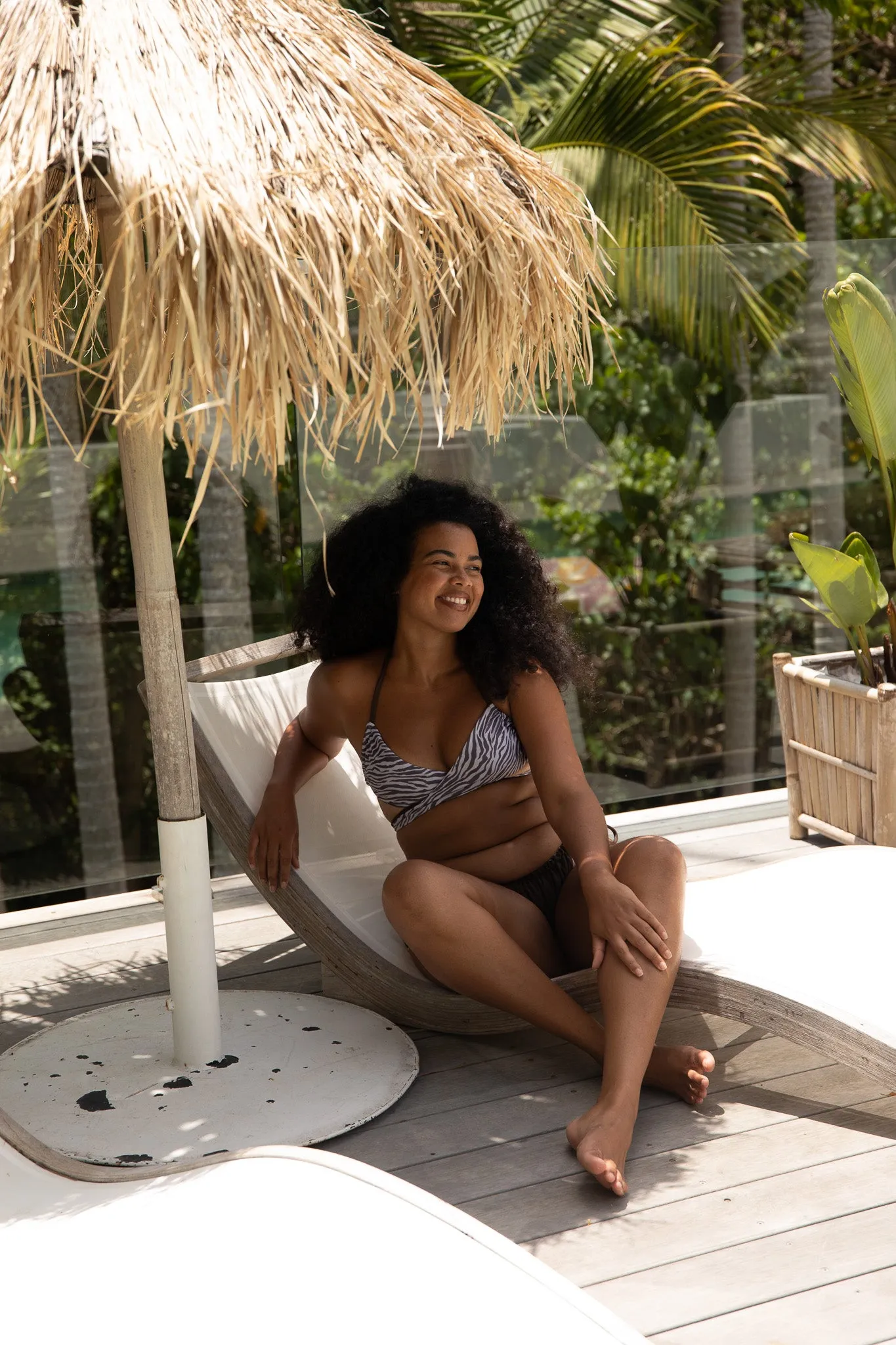 Moorea Bikini Bottom | Reversible | Zebra & Chocolate