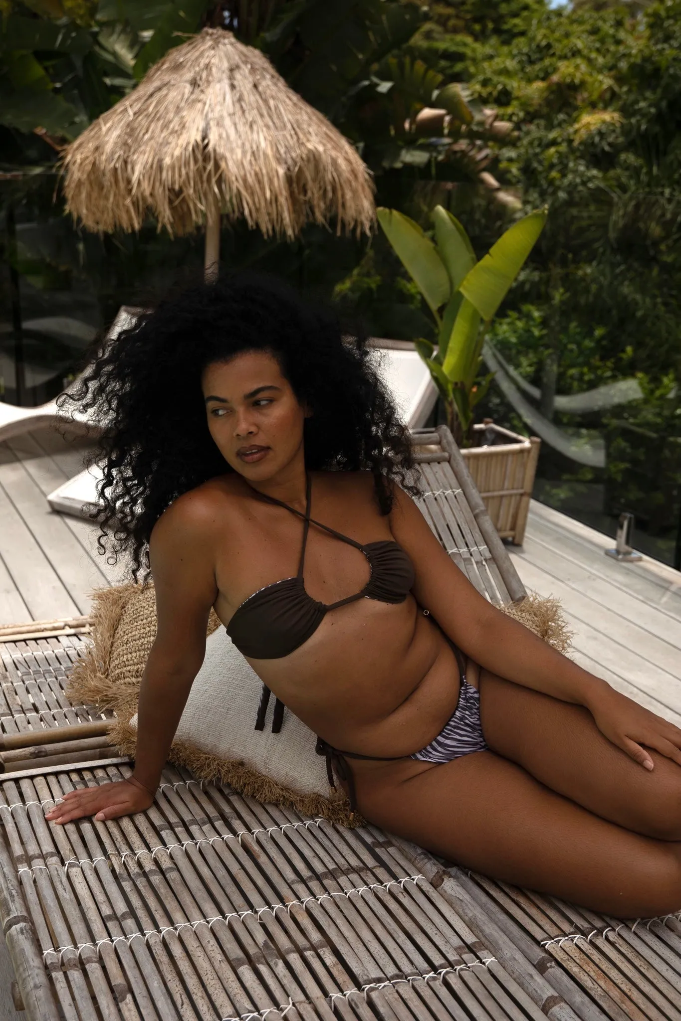 Moorea Bikini Bottom | Reversible | Zebra & Chocolate