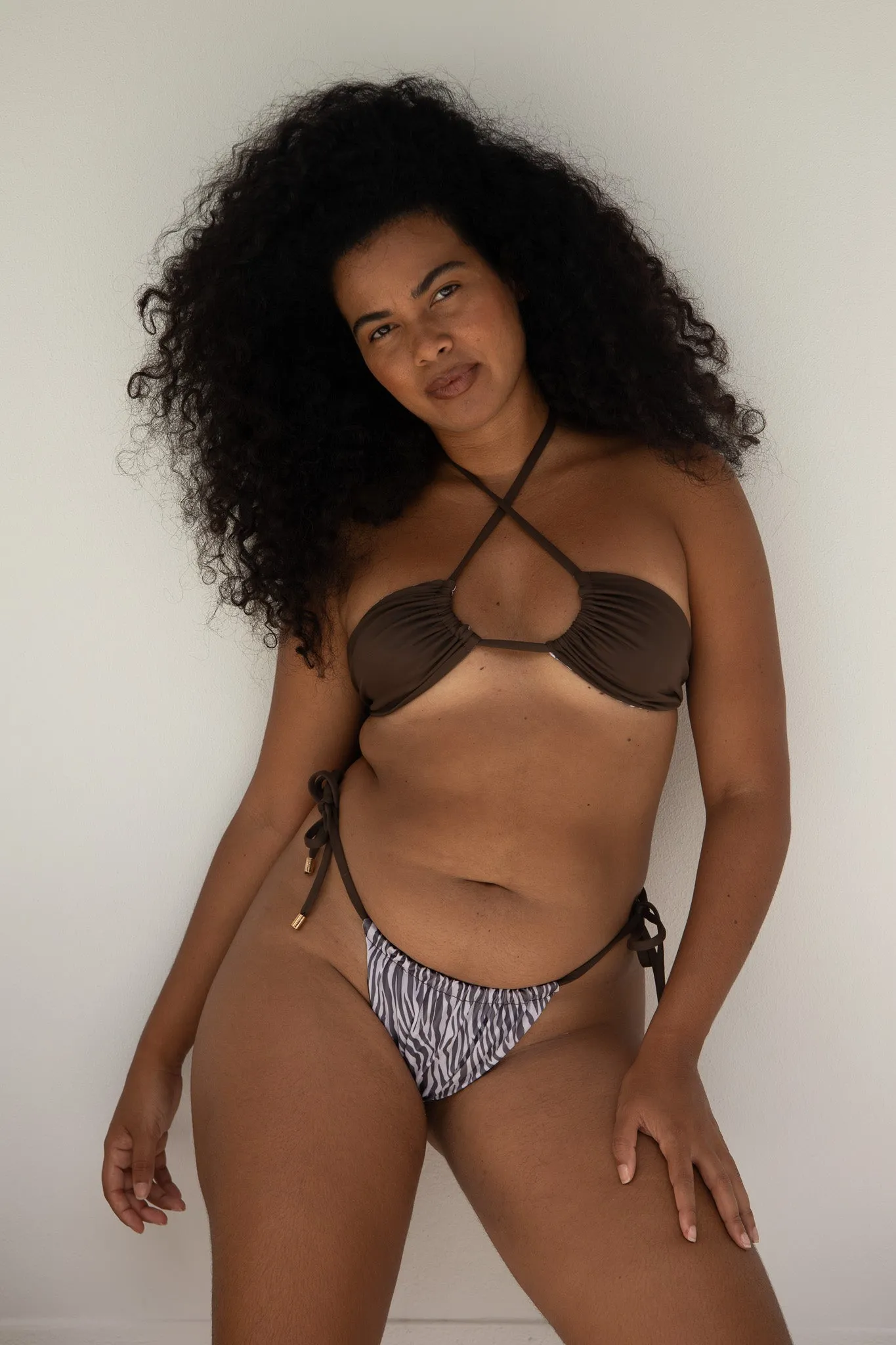 Moorea Bikini Bottom | Reversible | Zebra & Chocolate
