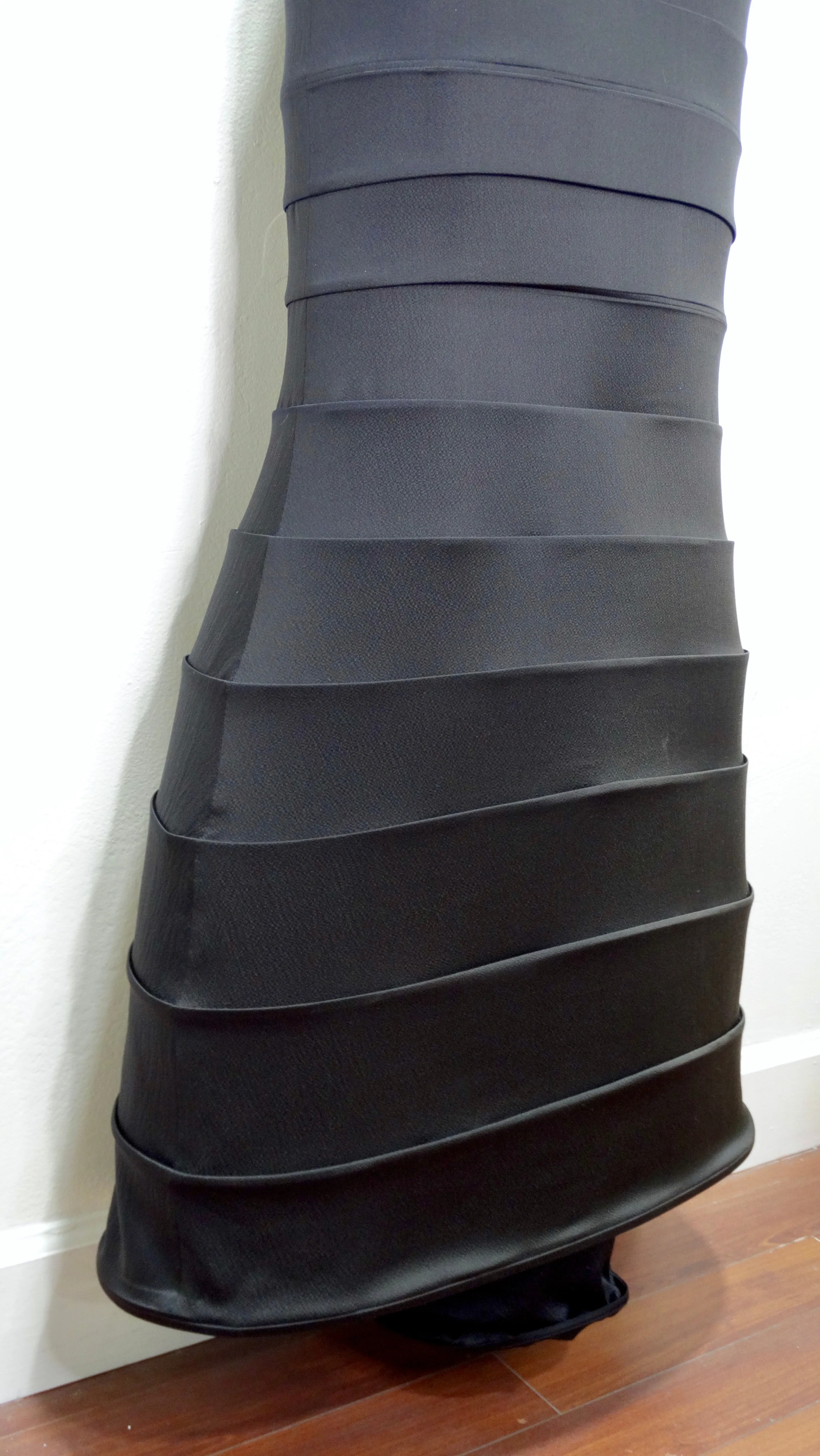 Moschino Silk Contoured Hoop-Skirt Gown