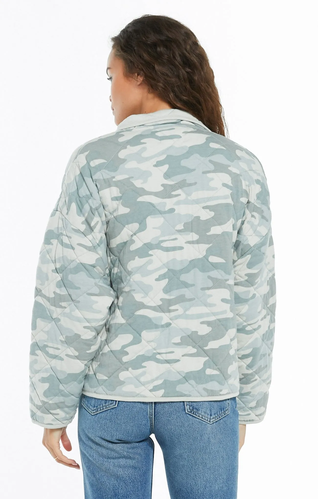 Mya camo quilted jacket in dusty sage