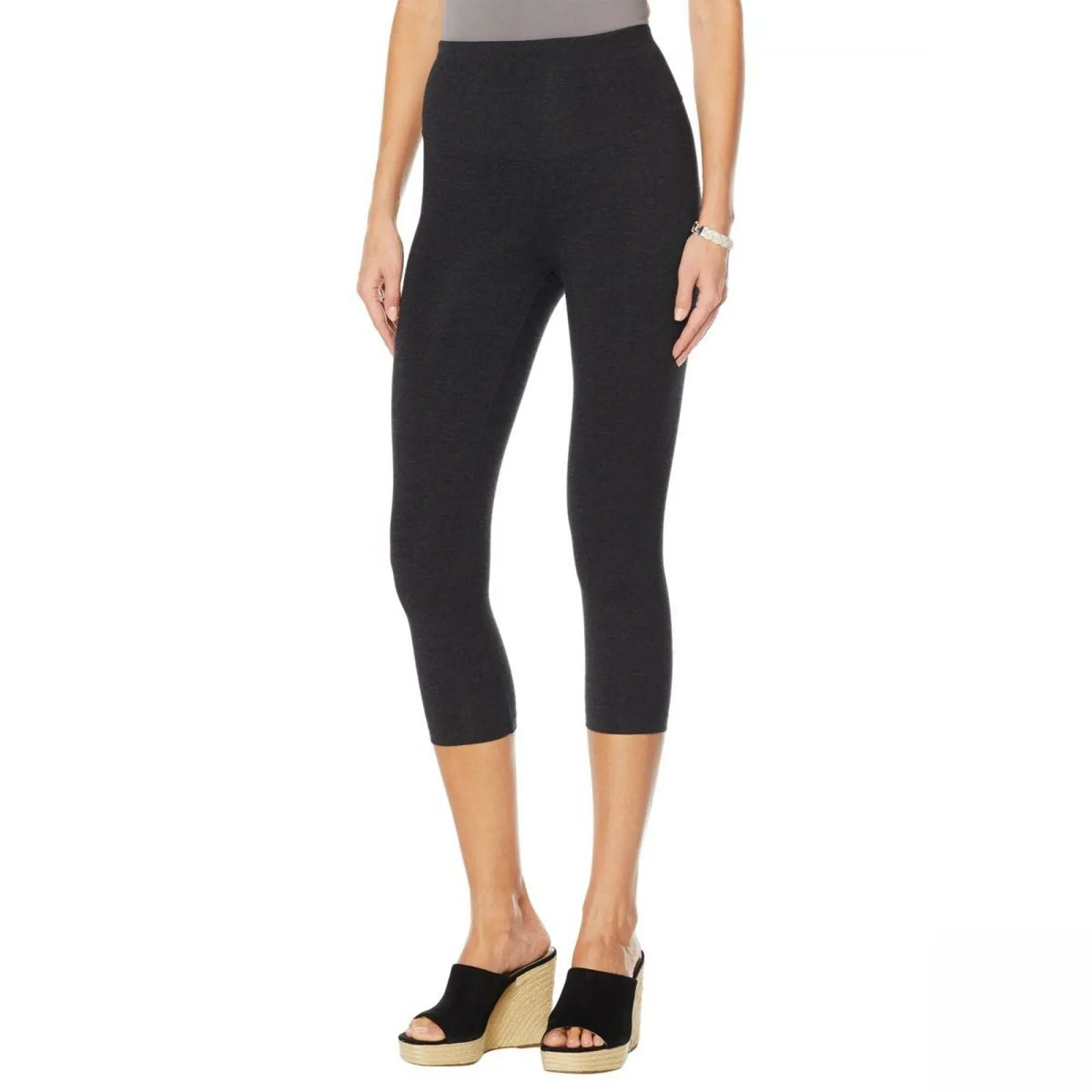 Nearly Nude Women's 2 Pack Capri Length Stretch Cotton Leggings