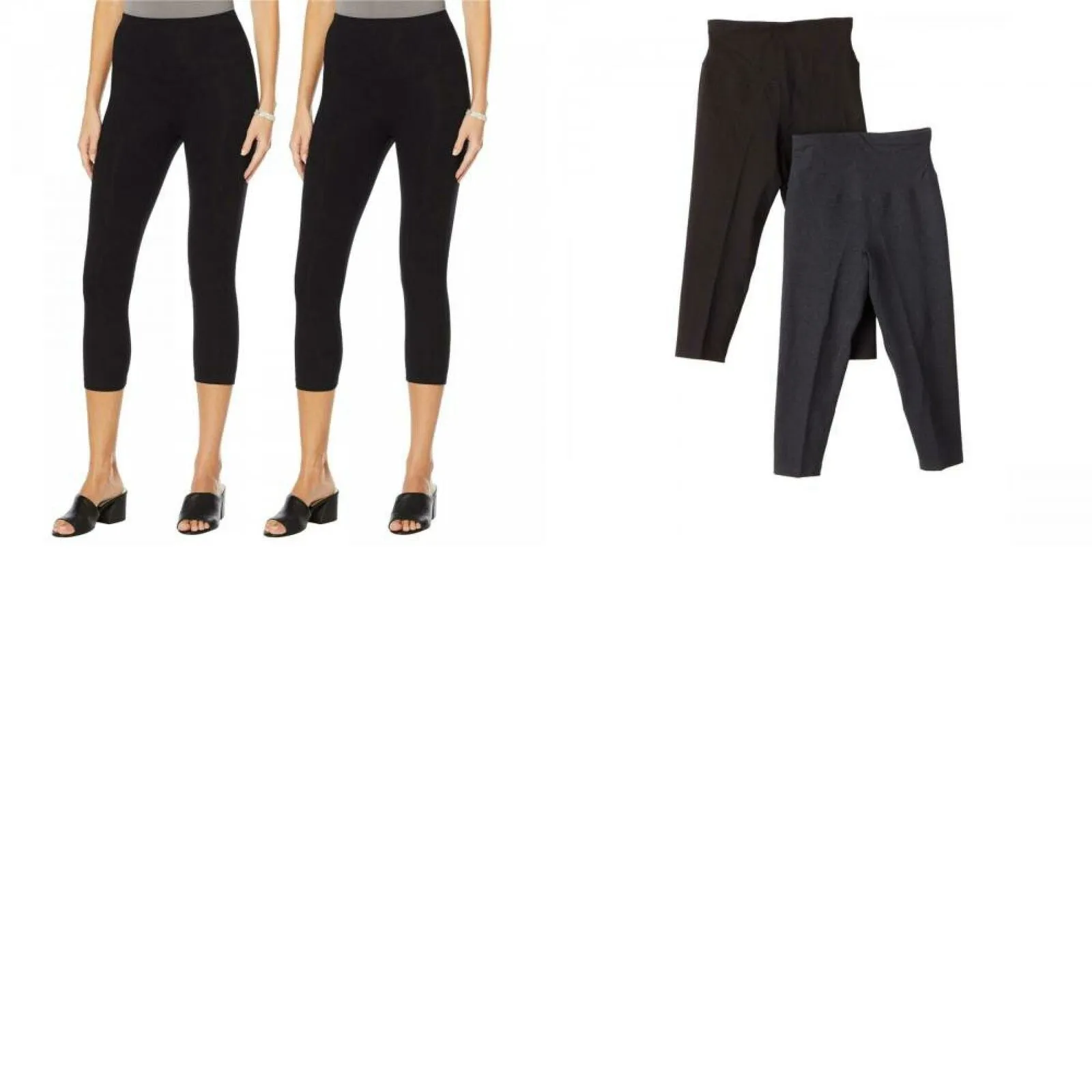 Nearly Nude Women's 2 Pack Capri Length Stretch Cotton Leggings