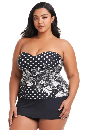 NEW! Plus Size Double Trouble Shirred Bandini Top