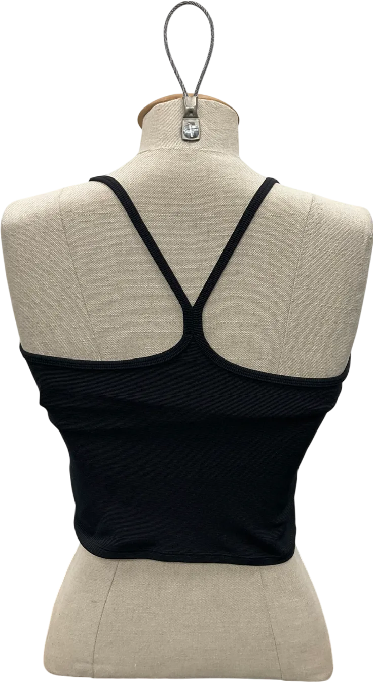 Nimble Black Ribbed Tank Top UK 12