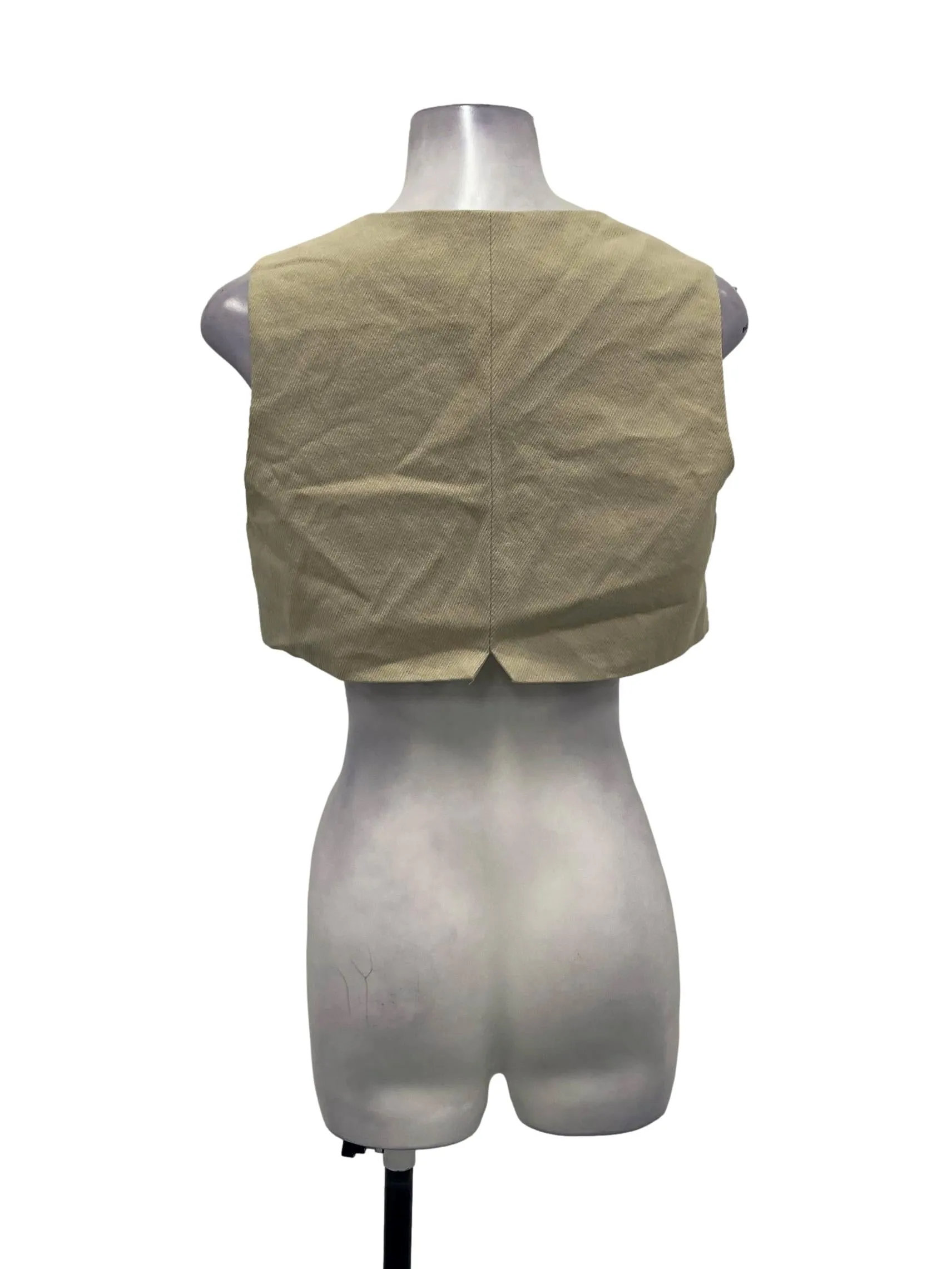 Nude V-Neck Crop Vest