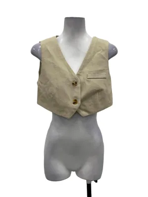 Nude V-Neck Crop Vest