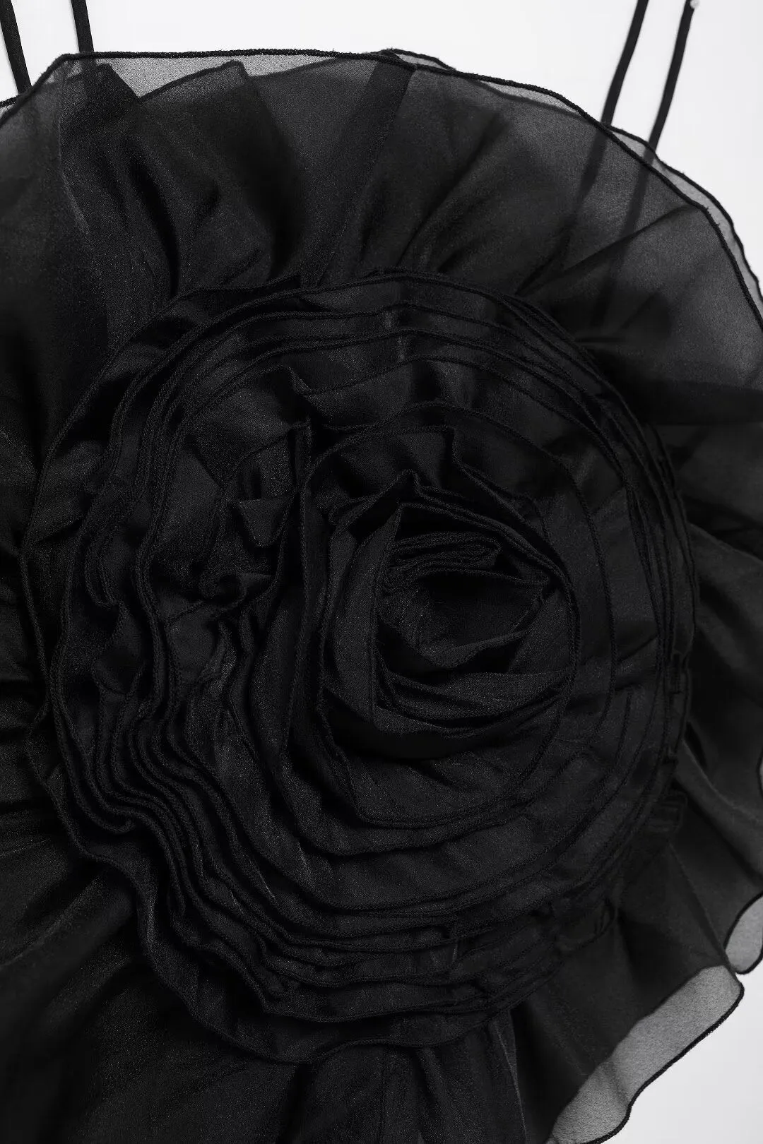 Organza Floral Spaghetti Strap Top