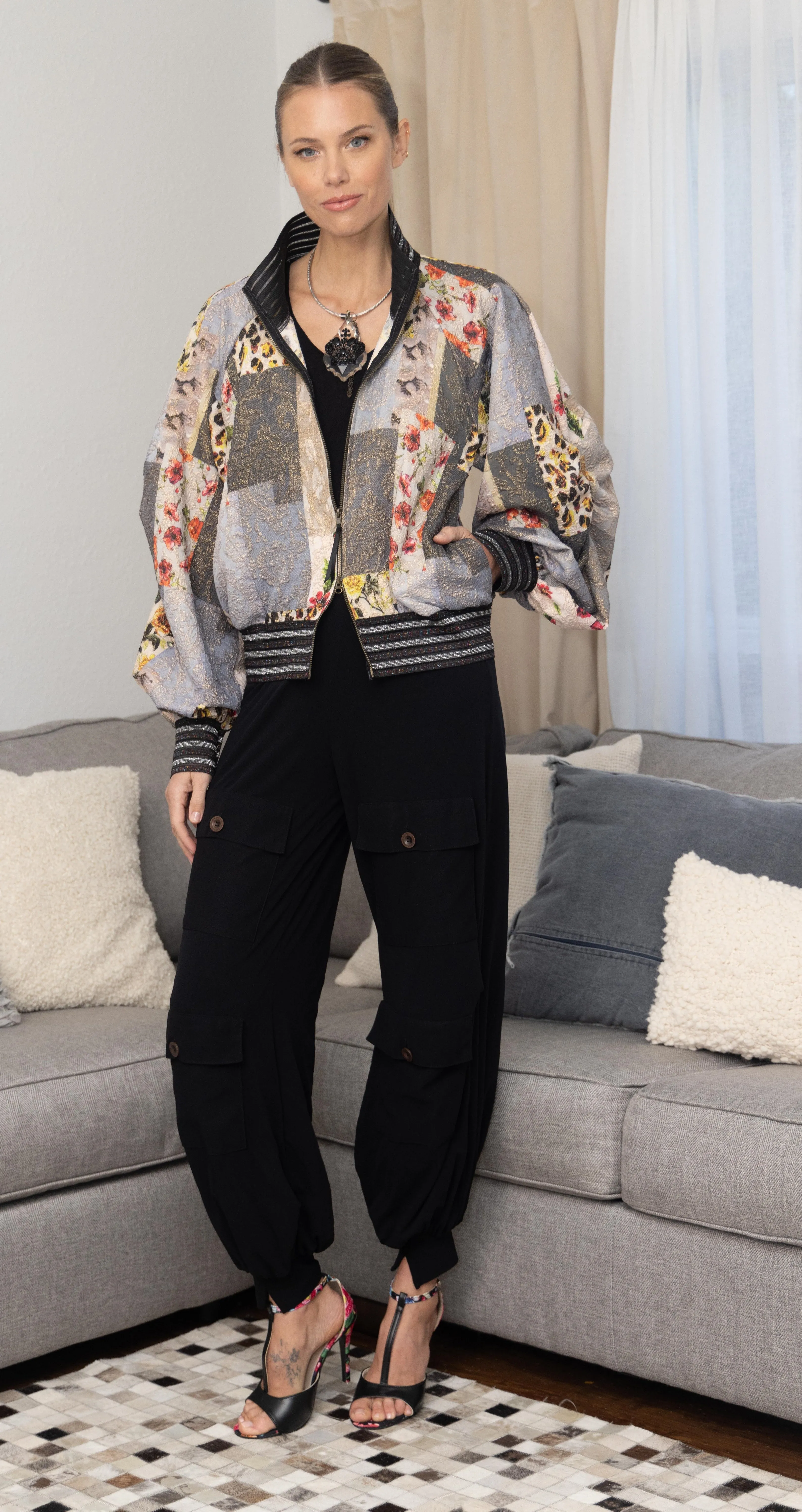 Ornament Patch Bomber Jacket