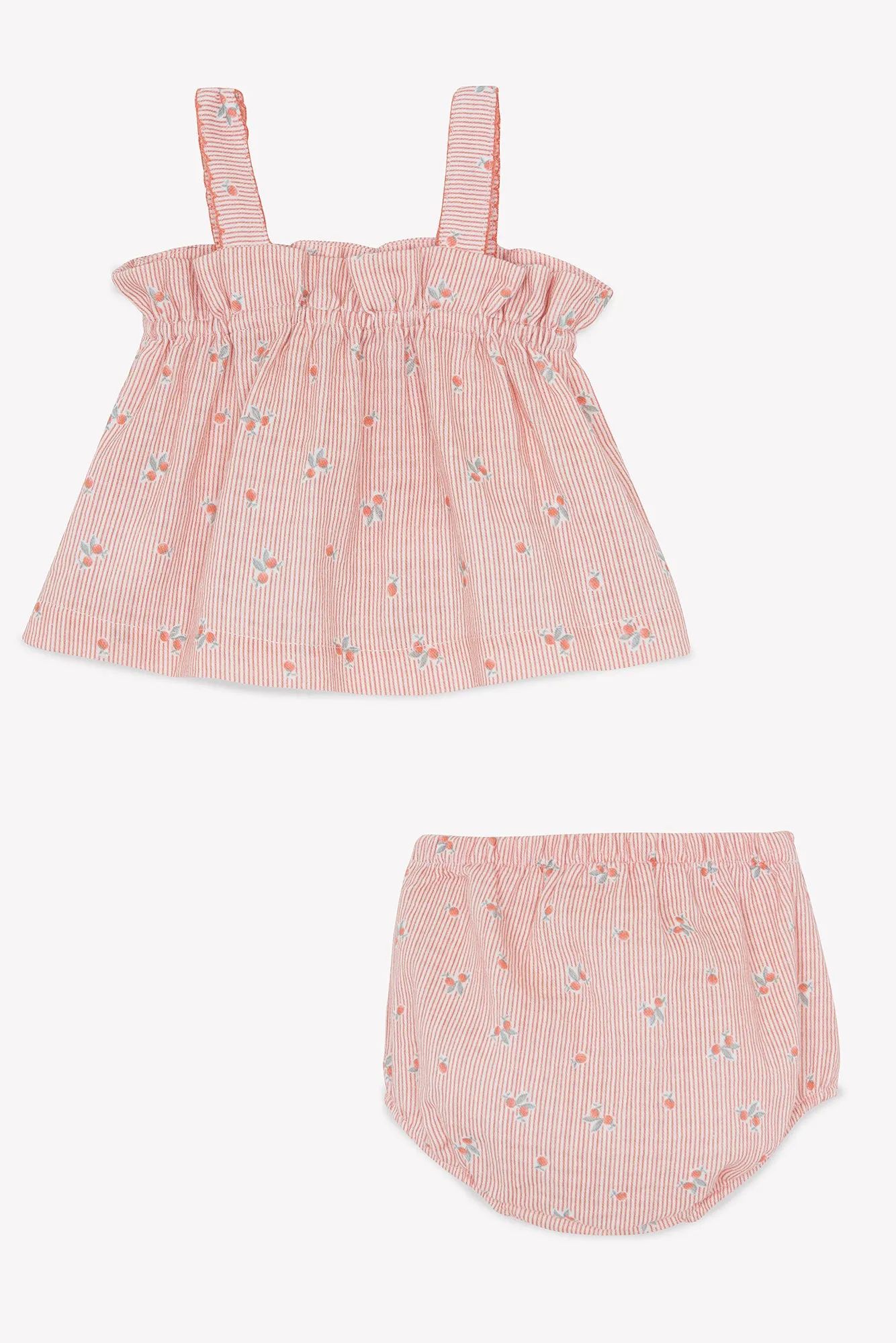 Peach strap bloomer set by Tartine Et Chocolat