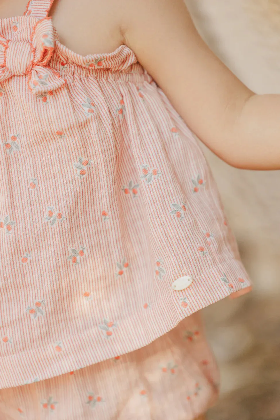 Peach strap bloomer set by Tartine Et Chocolat