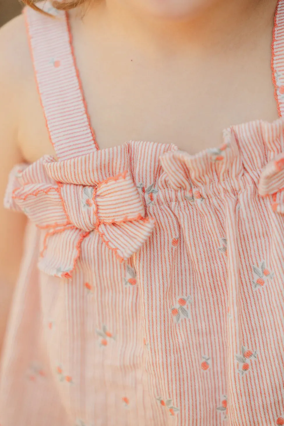 Peach strap bloomer set by Tartine Et Chocolat