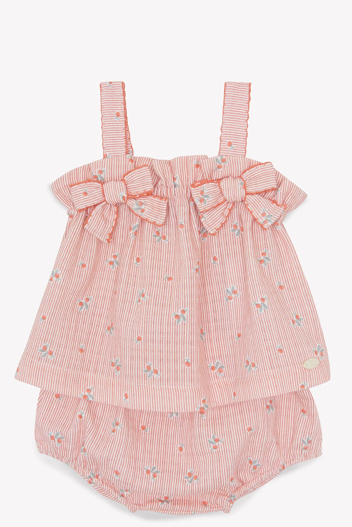 Peach strap bloomer set by Tartine Et Chocolat
