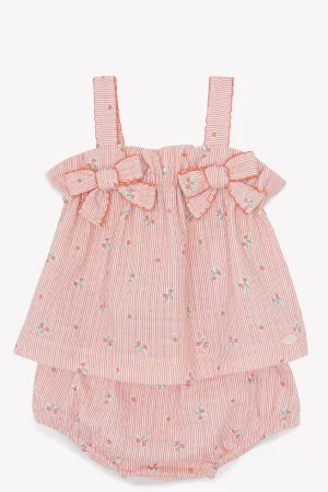 Peach strap bloomer set by Tartine Et Chocolat