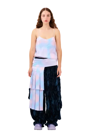 PERIWINKLE PLAID MEOW TOP