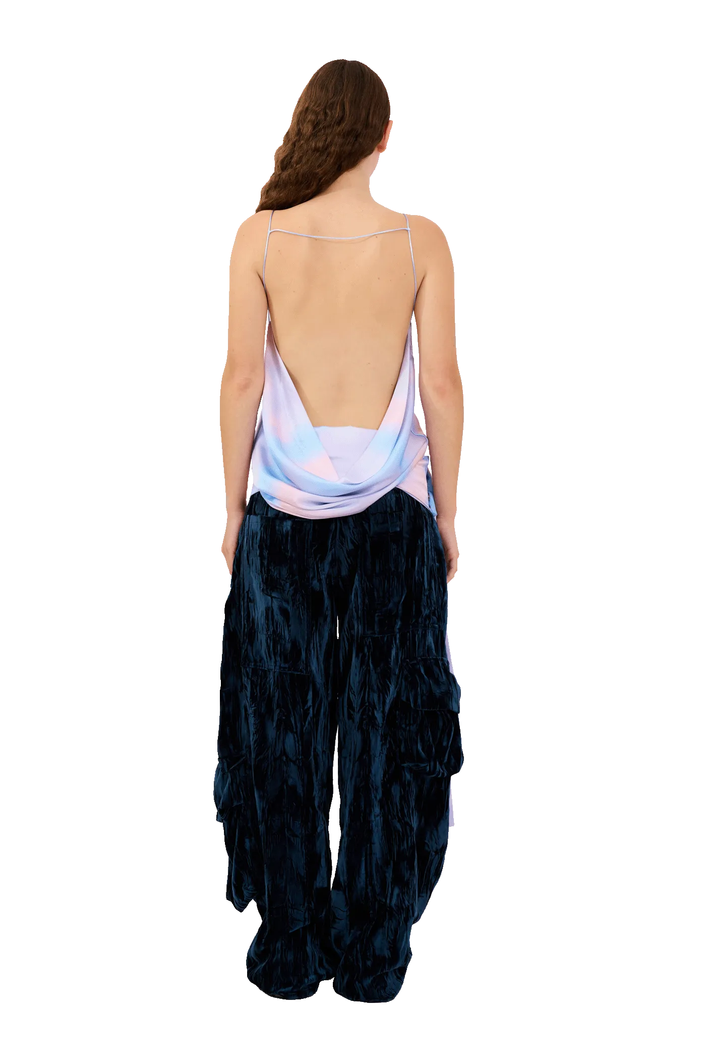 PERIWINKLE PLAID MEOW TOP