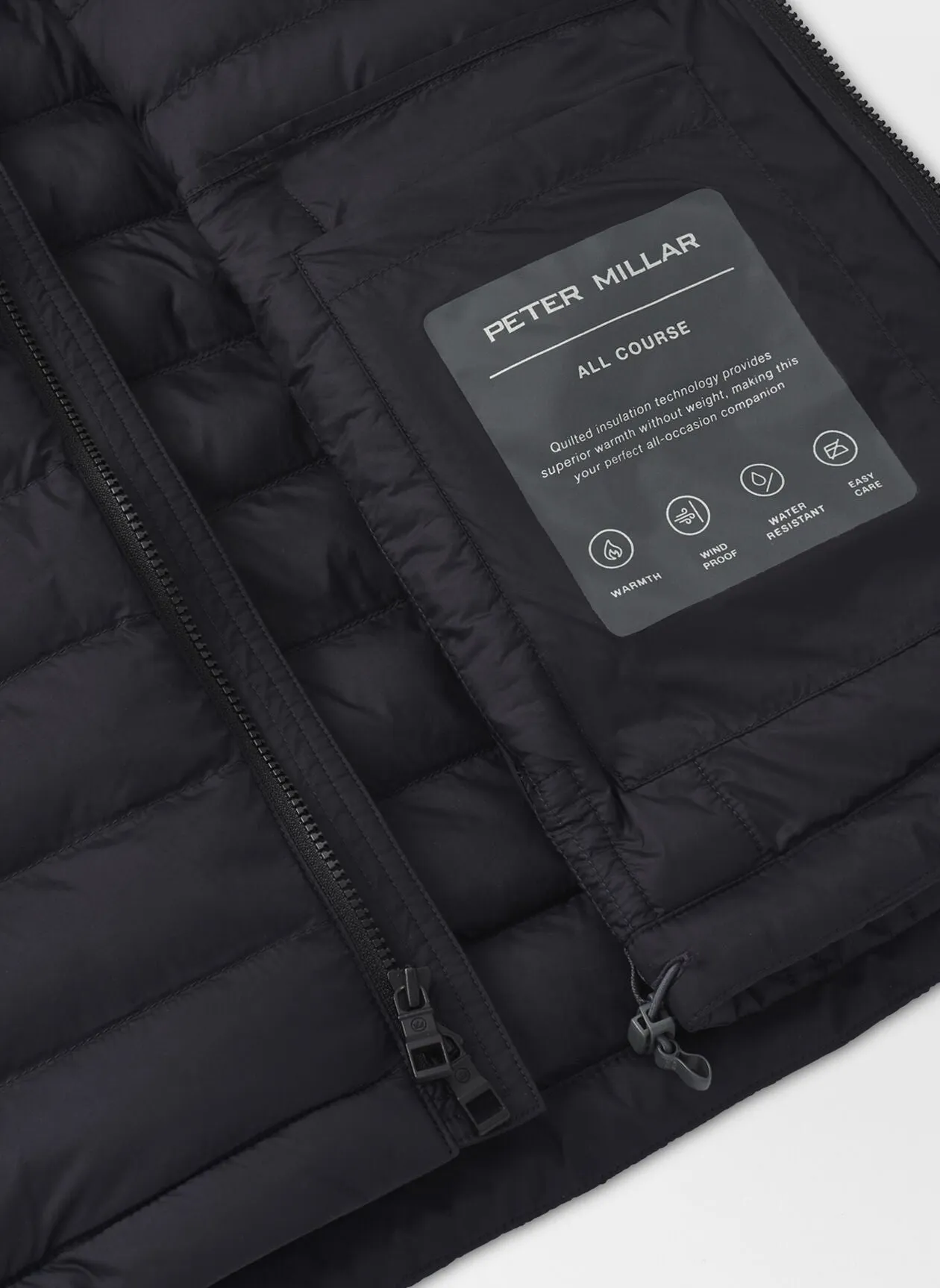 Peter Millar Mens  Classic Fit All Course Vest - BLACK