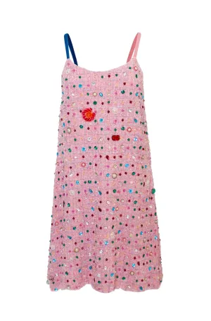 Pink Bejewelled Tank Dress