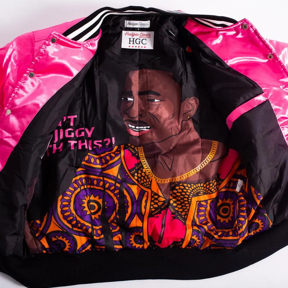 PINKYS RECORDS SATIN JACKET PINK