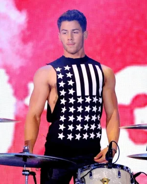 Playera sin Mangas Tank Top Stars Stripes Barras Estrellas Negra iconoclast by VOGUETI