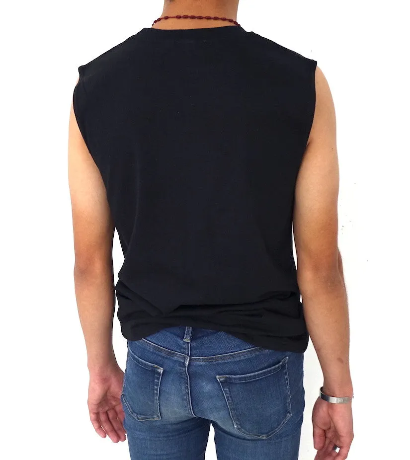 Playera sin Mangas Tank Top Stars Stripes Barras Estrellas Negra iconoclast by VOGUETI