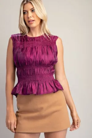 Plum Smocked Bodice Tank