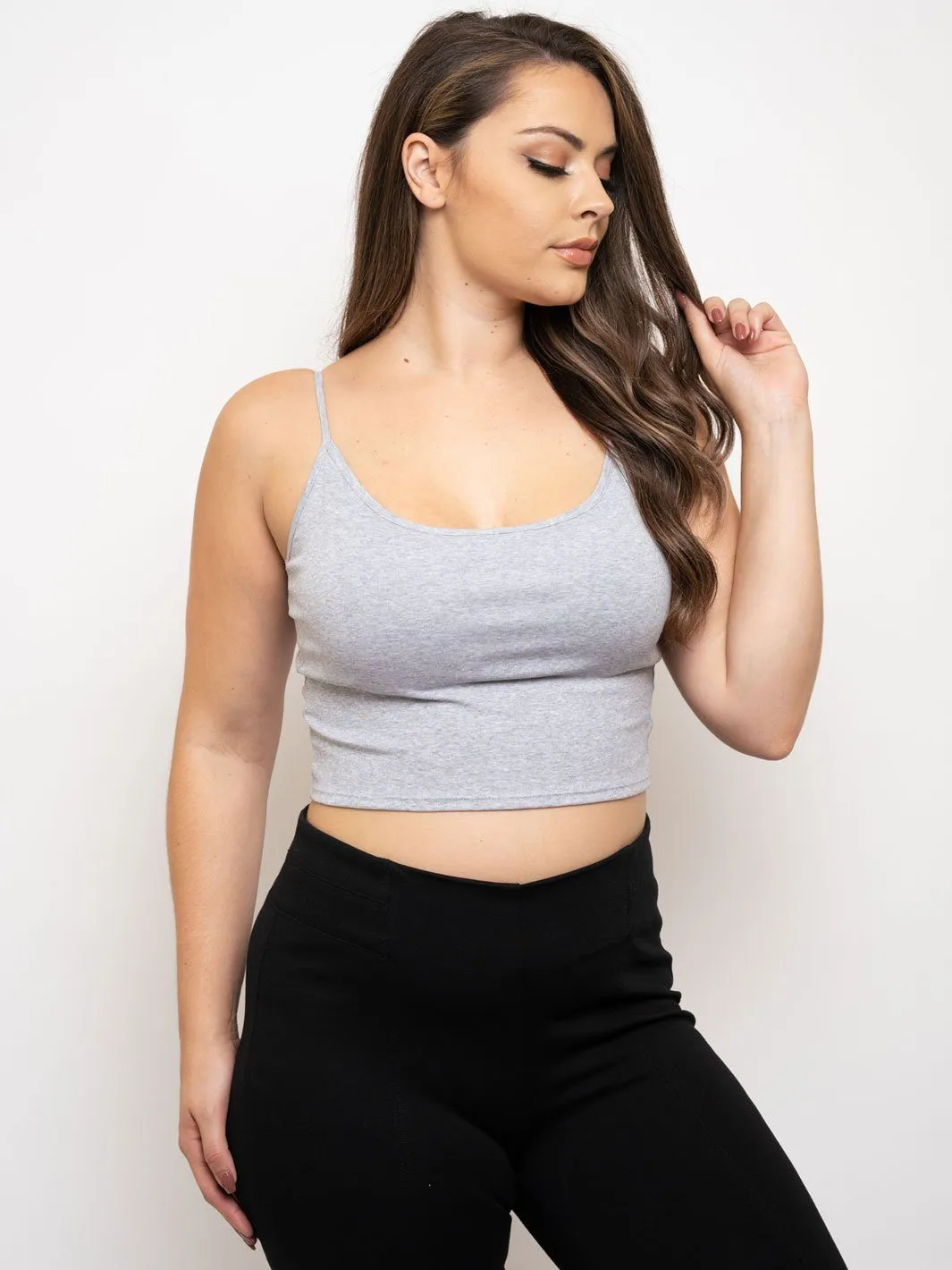 PLUS SIZE CROP CAMI TANK TOP