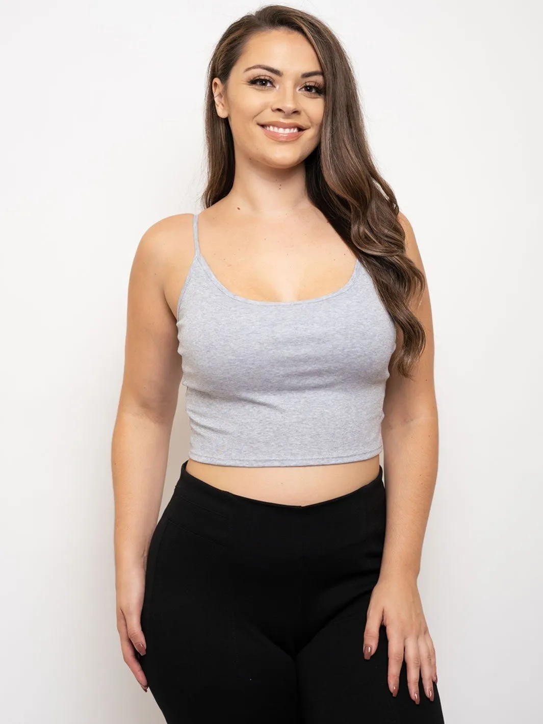 PLUS SIZE CROP CAMI TANK TOP