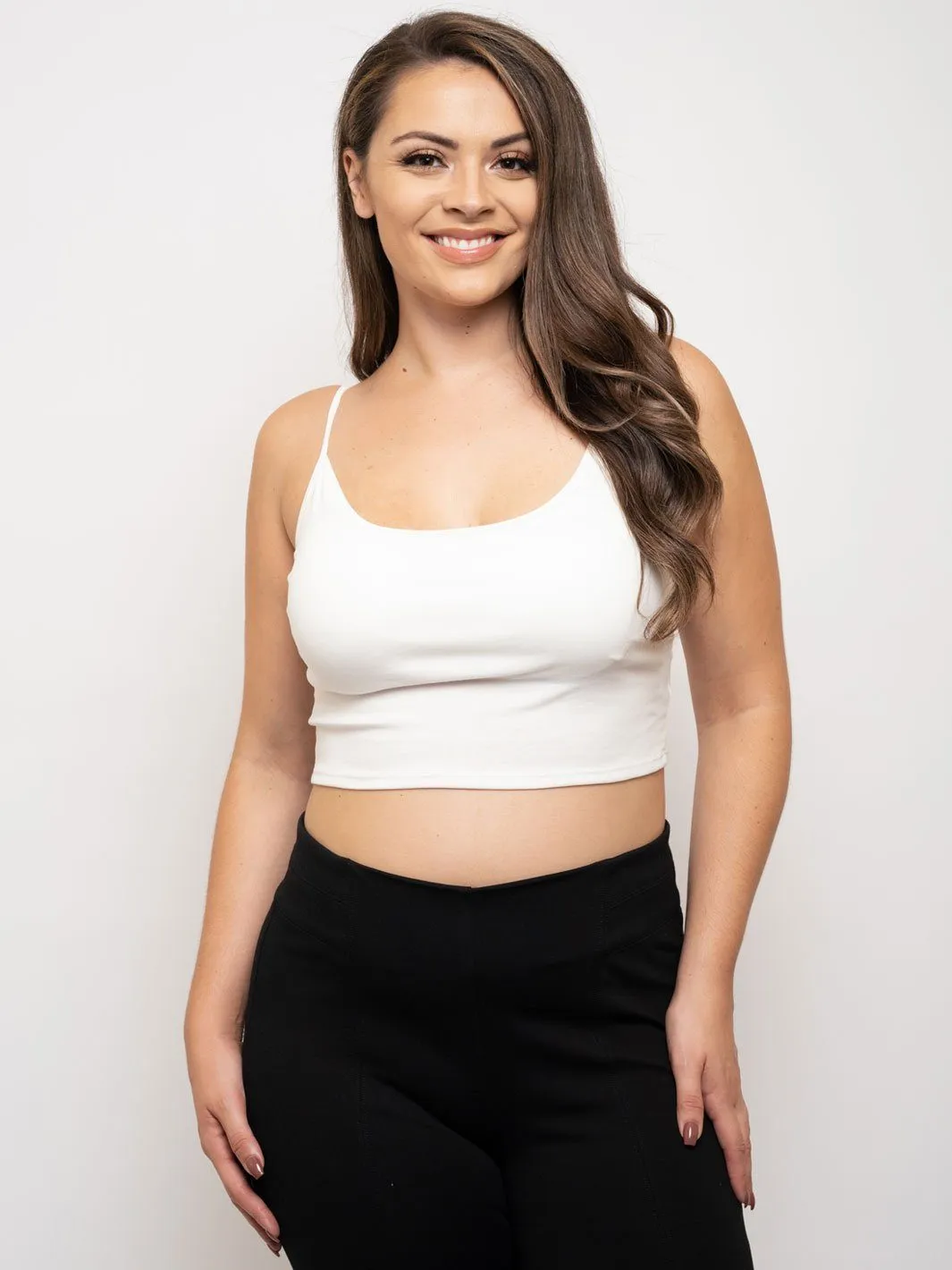 PLUS SIZE CROP CAMI TANK TOP
