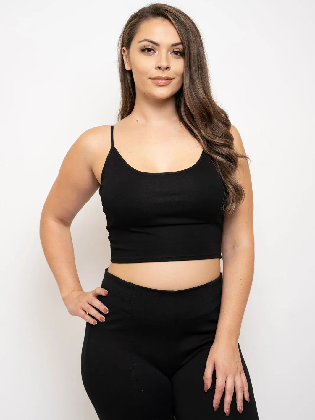 PLUS SIZE CROP CAMI TANK TOP