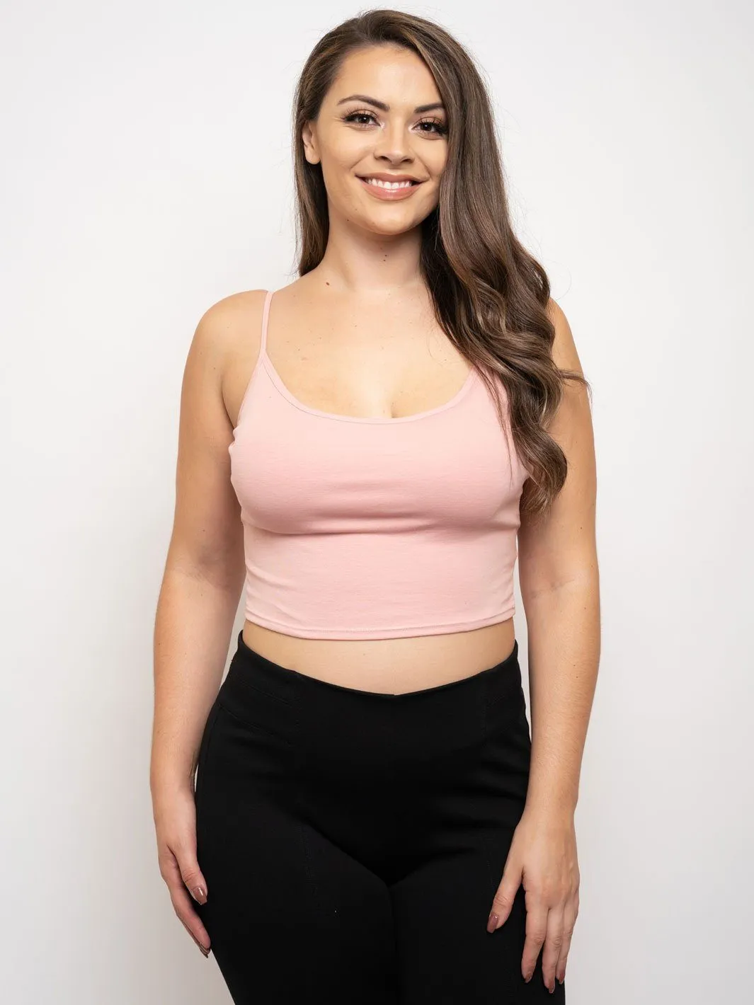 PLUS SIZE CROP CAMI TANK TOP