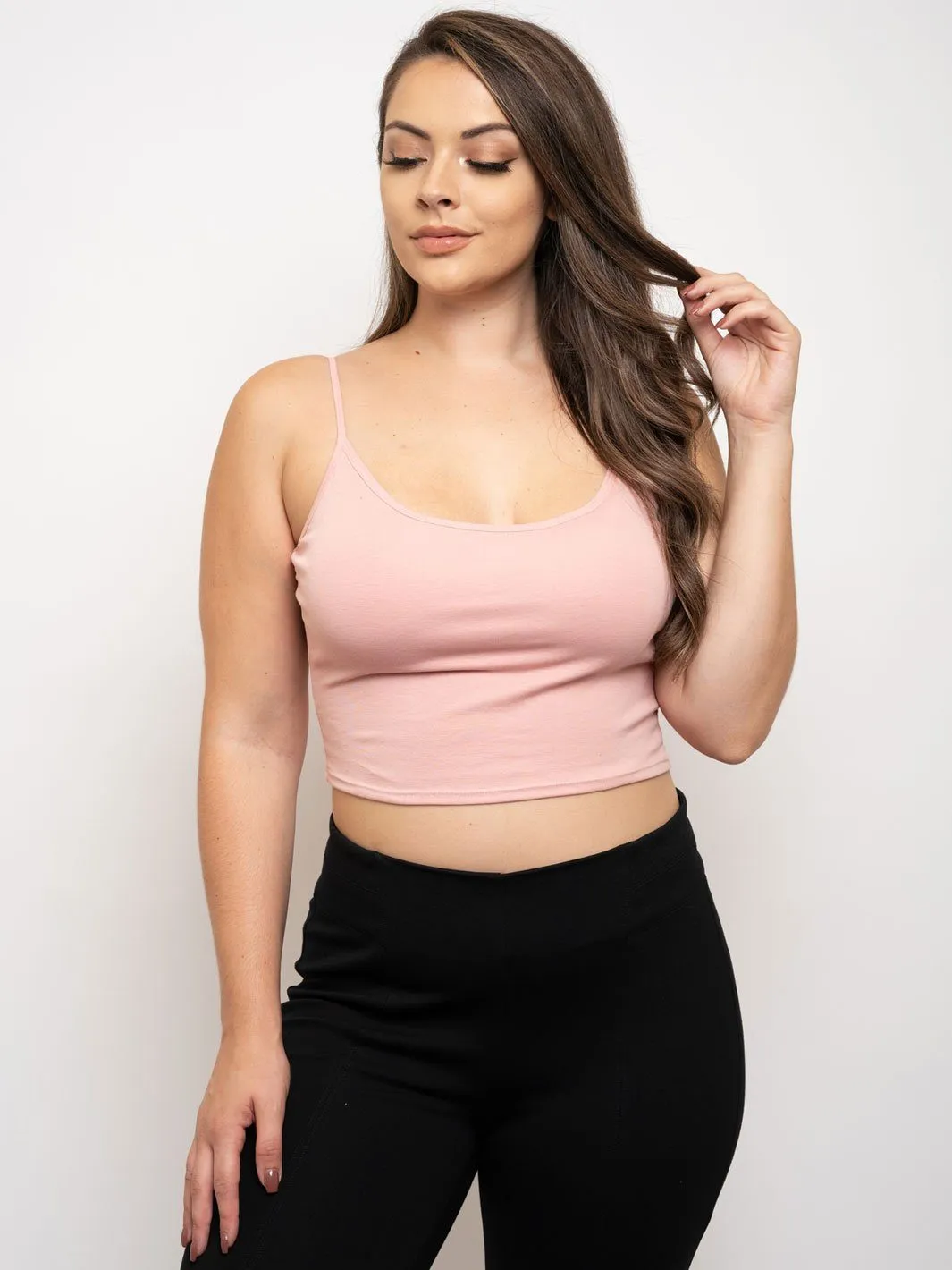 PLUS SIZE CROP CAMI TANK TOP