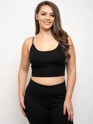 PLUS SIZE CROP CAMI TANK TOP