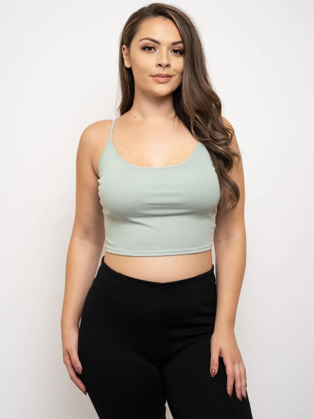 PLUS SIZE CROP CAMI TANK TOP