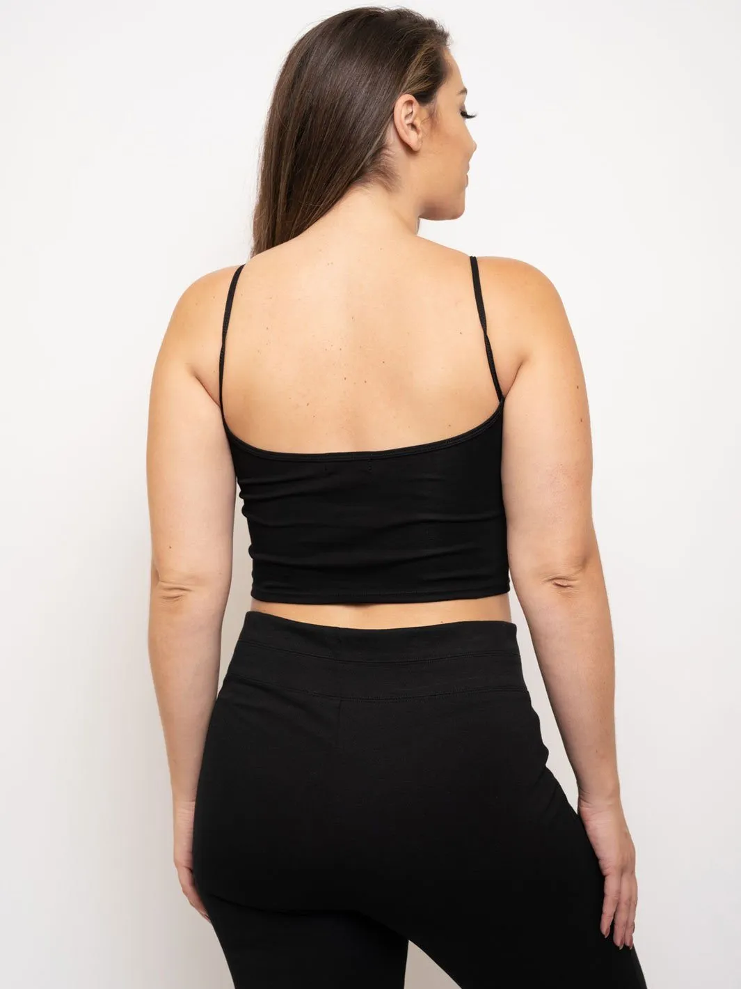 PLUS SIZE CROP CAMI TANK TOP