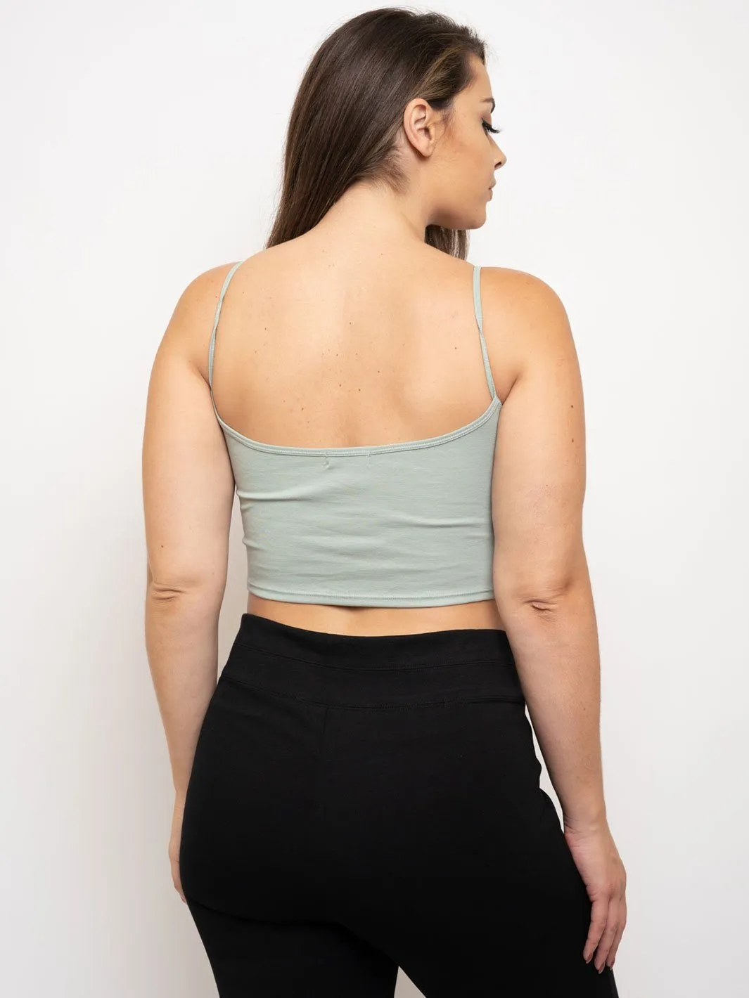 PLUS SIZE CROP CAMI TANK TOP