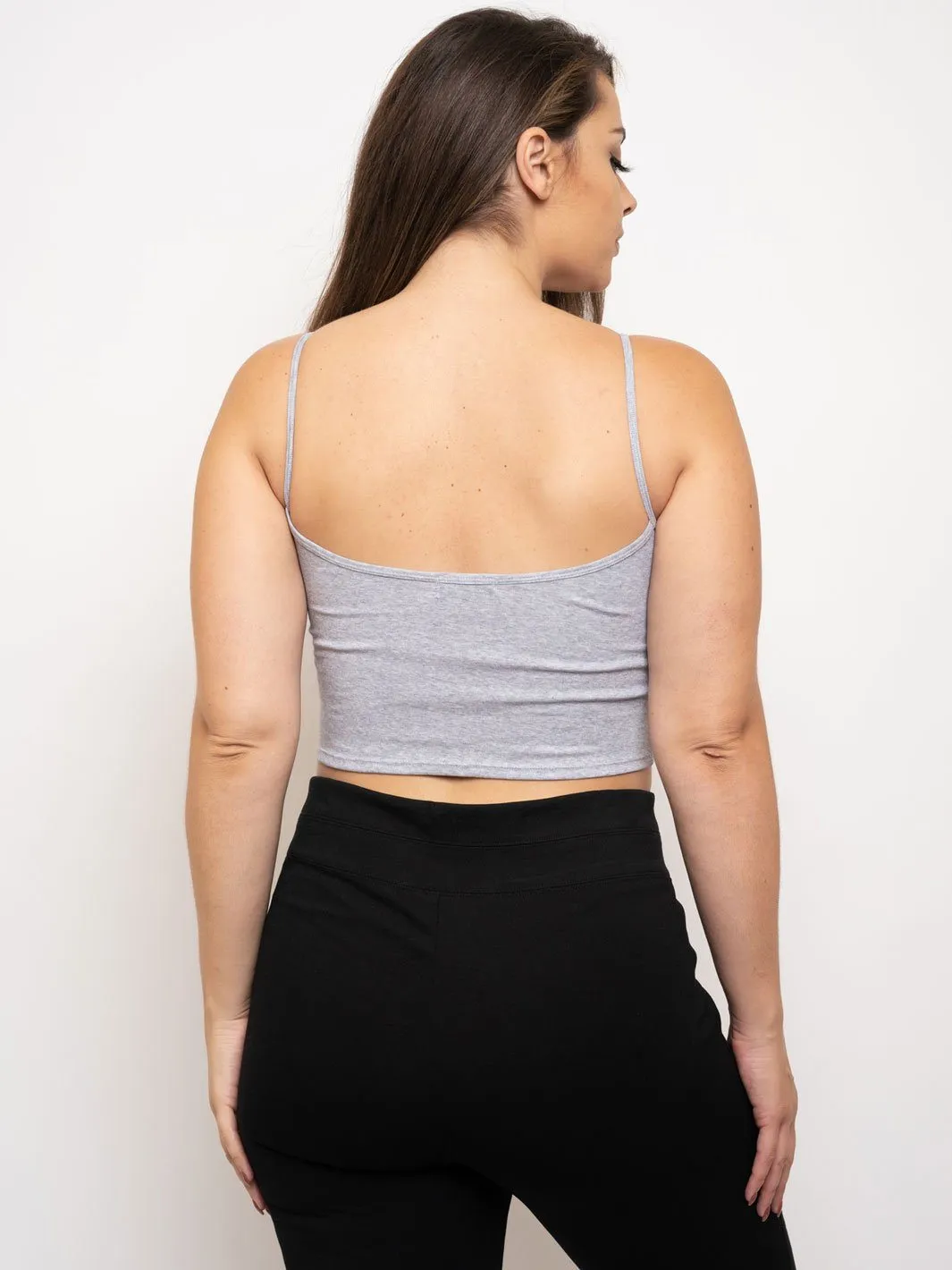 PLUS SIZE CROP CAMI TANK TOP