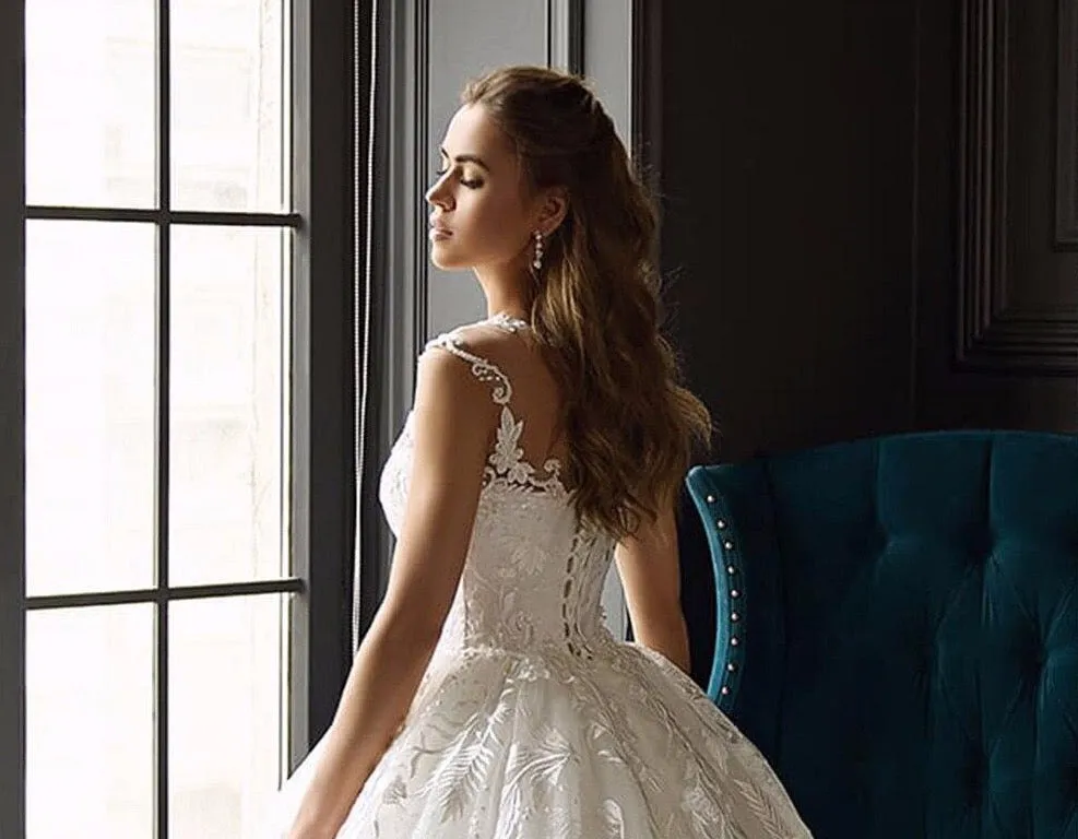 Princess Wedding Dresses A-line Vestidos De Novia Renda Floor Length Pearls Lace Wedding Gowns Plus Size Suknia Slubna