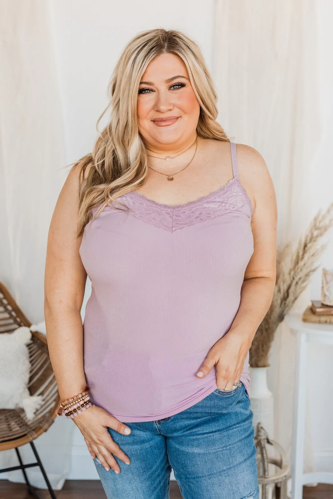 Pulse Basics All You Ever Wanted Lace Tank- Lilac