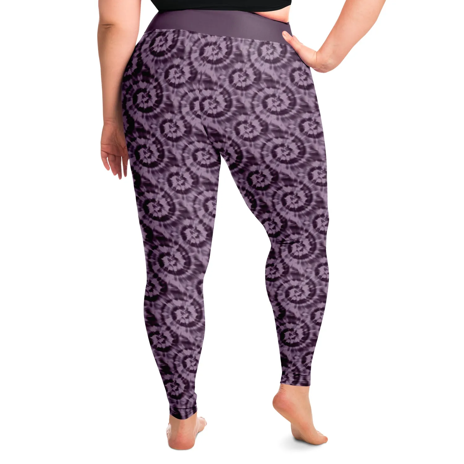 Purple Tie Dye Pattern Plus Size Leggings 2X-6X Squat Proof