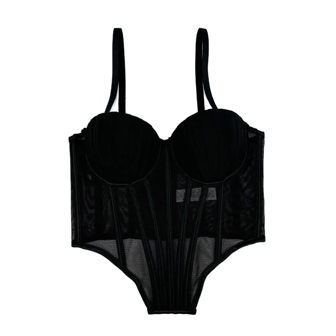 Push Up Boned Spaghetti Strap Corset Top