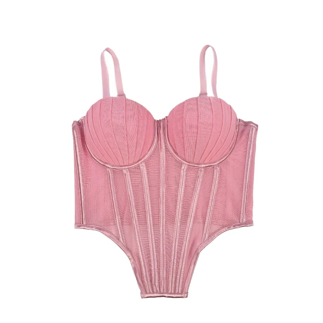 Push Up Boned Spaghetti Strap Corset Top
