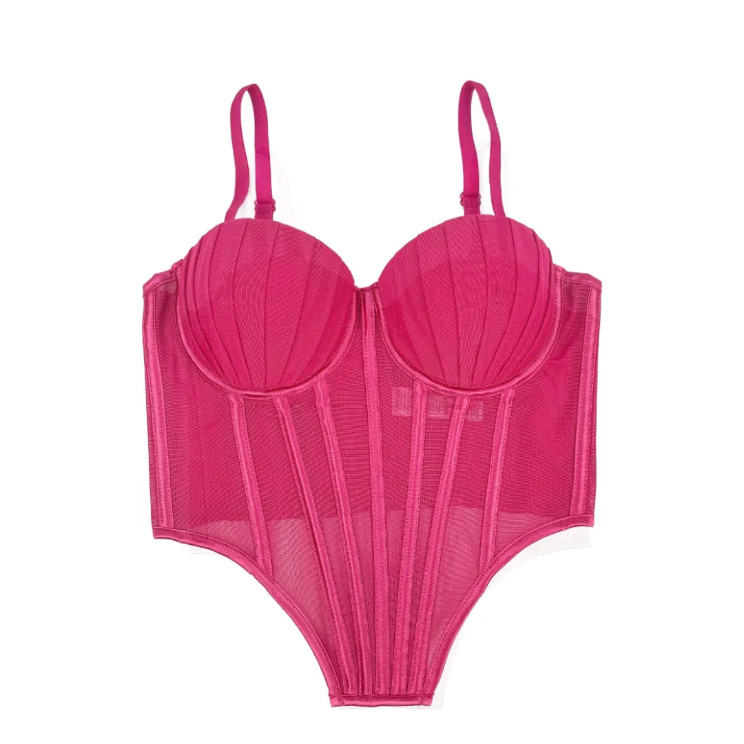 Push Up Boned Spaghetti Strap Corset Top